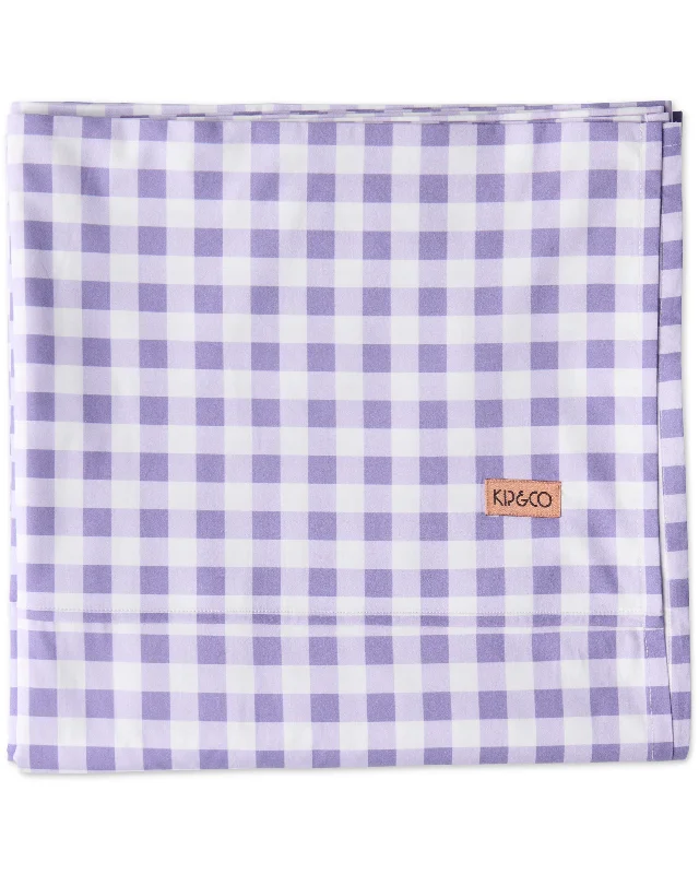 Polyester - Cotton Blend Sheets for Durability and ComfortLilac Gingham Organic Cotton Flat Sheet