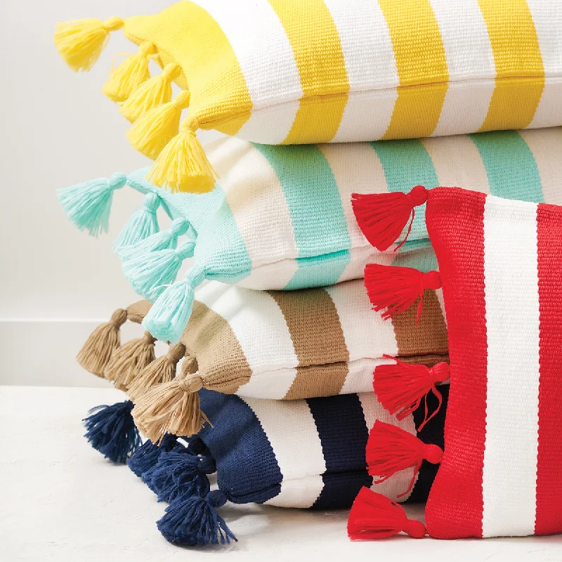 Down Alternative Pillows for Ethical ChoicesCabana Stripes Indoor Outdoor Pillow