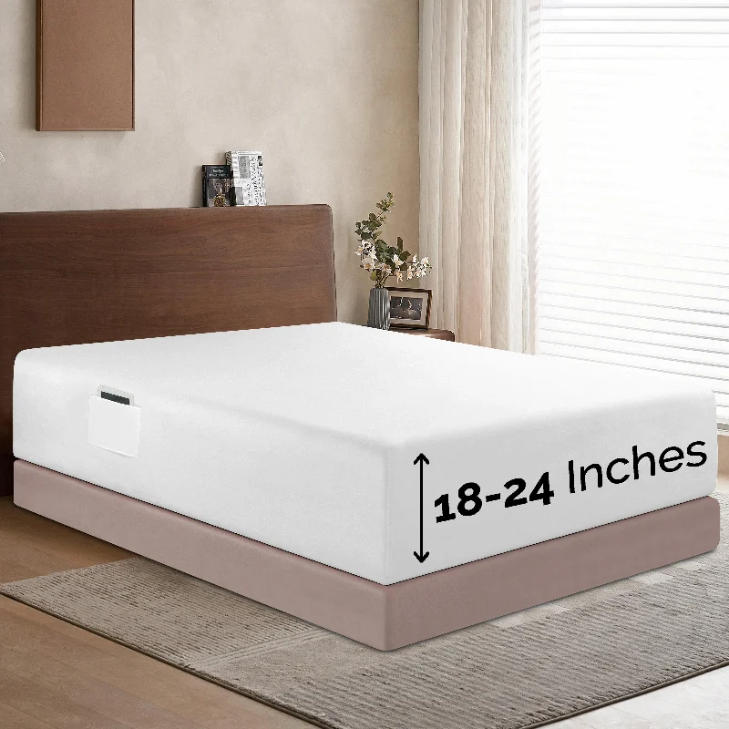 Queen - Size Sheet Sets with a European Pillowcase SetElegant Comfort Extra Deep Pocket 18"-24" Single Fitted Sheet for High Mattress, Bright Shades