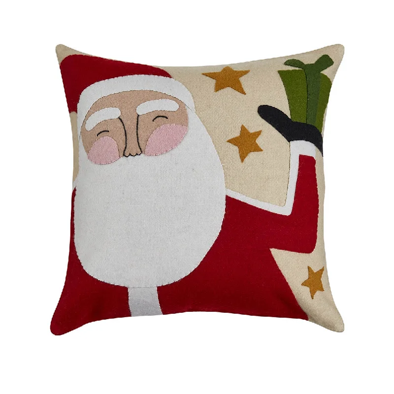 Silk Pillows for Smooth Skin and HairSanta Felt  Pillow with Feather Insert - 16" Set of 2 Park Designs