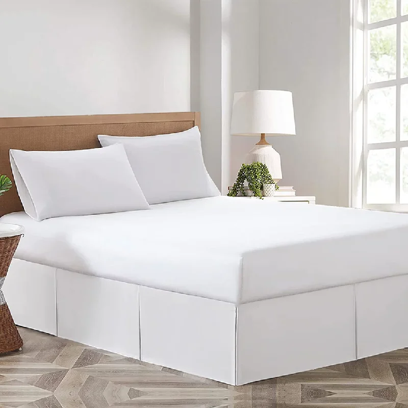 Bed skirts with a tie - back design for adjustabilityKing Size Bed Skirt 18 Inch Drop