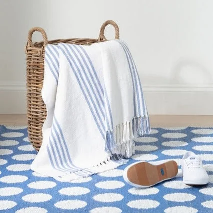 Fleece - backed waterproof car seat blankets​Silk blankets with a smooth and elegant touchPine Cone Hill French Blue Ibiza Throw