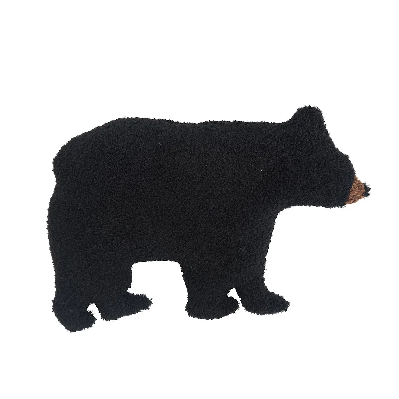 Soft and Fluffy Pillows for Bedroom ComfortBlack Bear Shaped Pillow