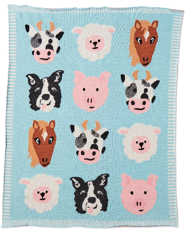 Weighted deep - pressure therapy blankets​Rayon from bamboo blankets for a silky and breathable feelFarm Friends Cotton Knitted Baby Blanket