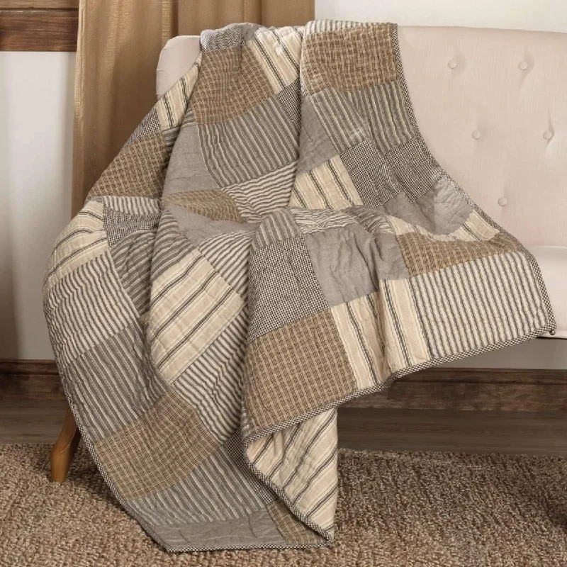 Plush Pillows for a Cozy BedSawyer Mill Charcoal Block Quilted Throw 60x50 VHC Brands