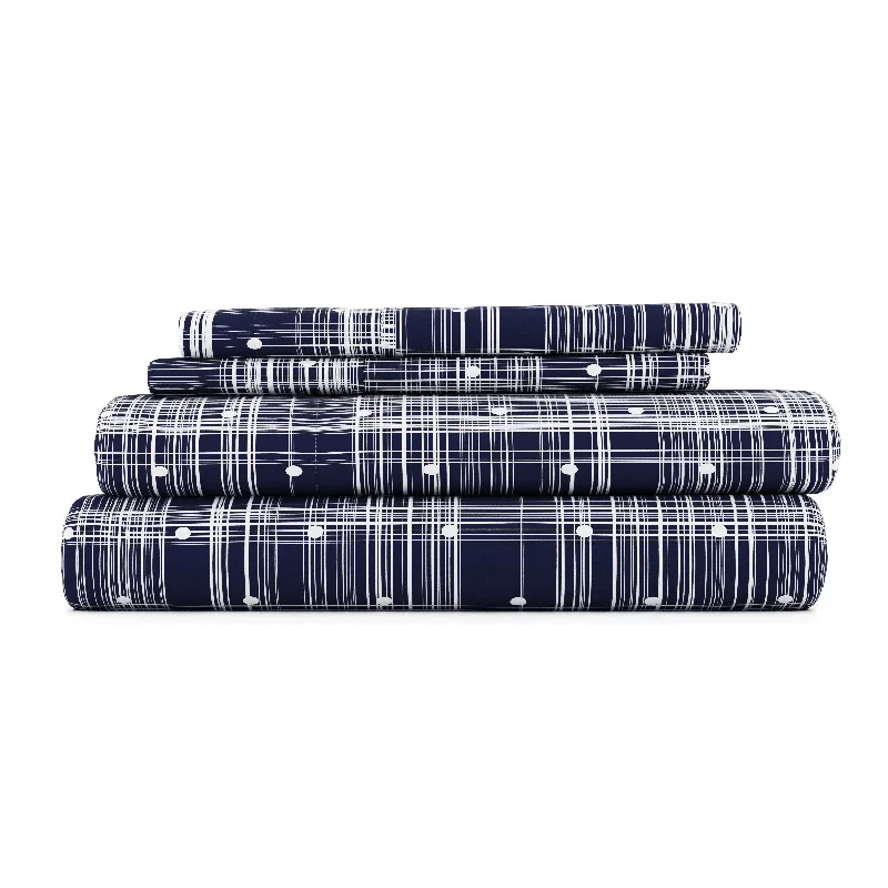 Flat Sheets with a High - Quality Finish for a Luxurious LookPolkadot Pattern 4-Piece Sheet Set