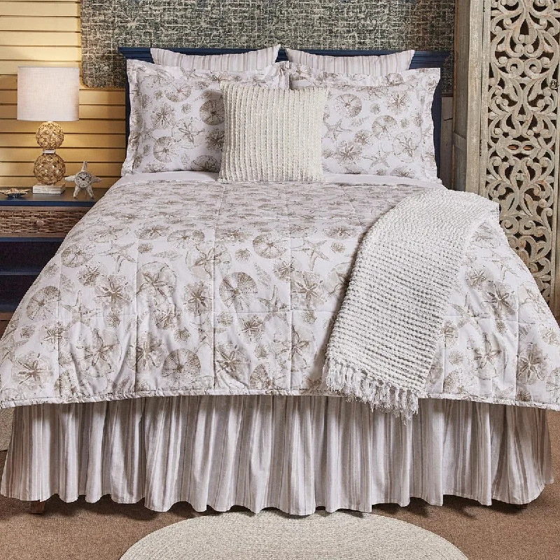 Bed skirts with a scalloped hem for a charming detailBeach Cove King Bedskirt - Park Designs