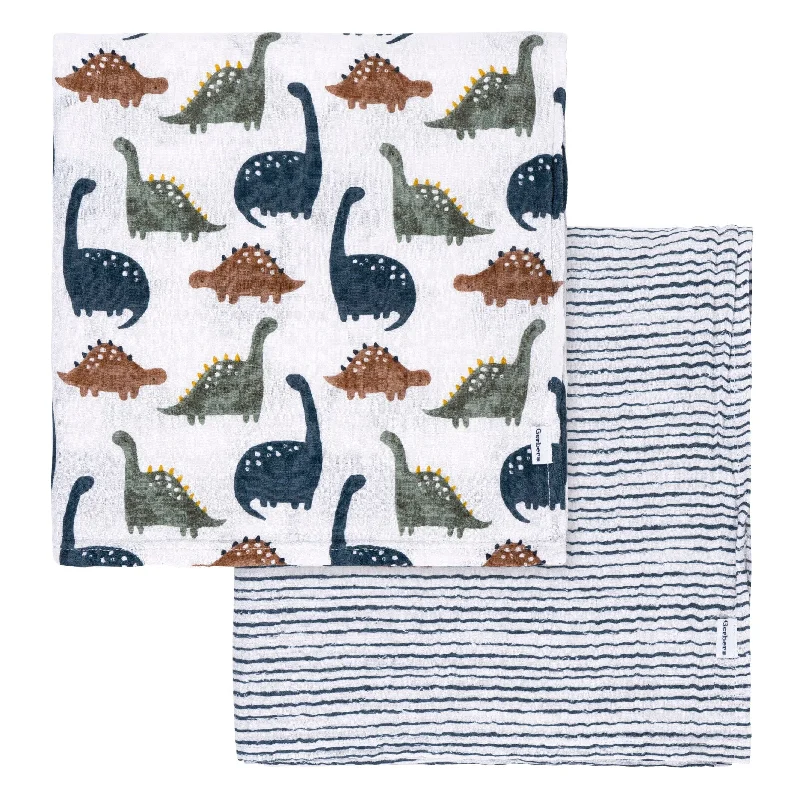 Beach - friendly quick - drying nylon blankets​Alpaca wool blankets for a hypoallergenic and warm option2-Pack Baby Boys Dino Time Muslin Blankets