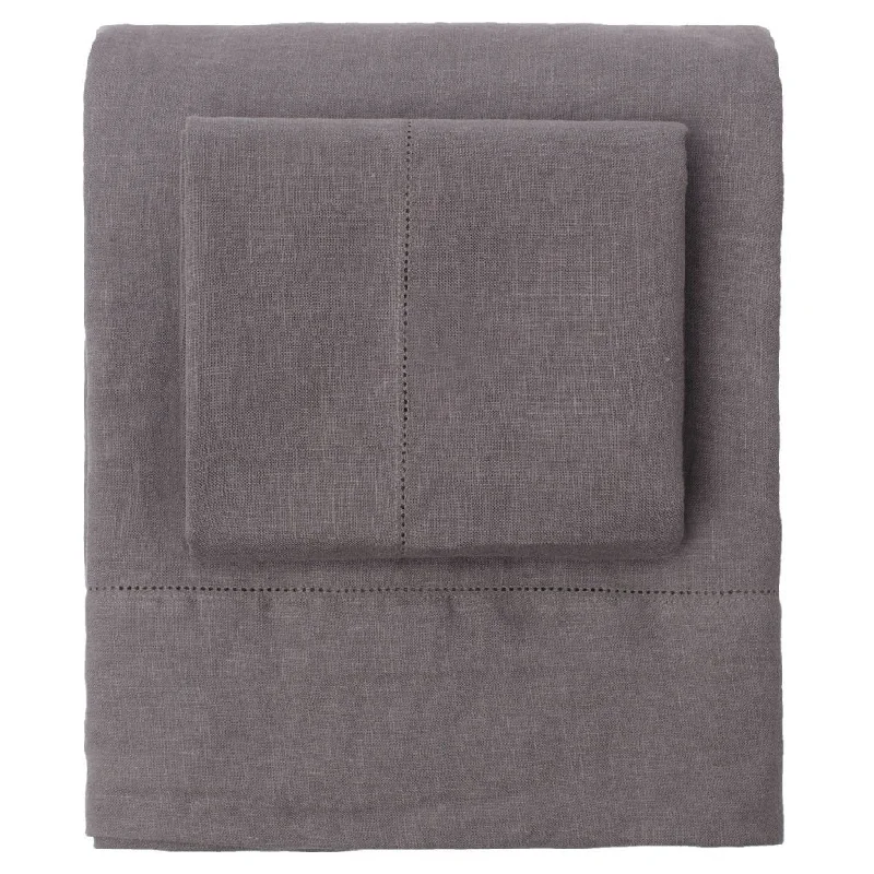 Flat Sheets with a High - Quality Finish for a Luxurious LookGrey Belgian Flax Linen Sheet Set (Fitted, Flat, & Pillow Cases) Flat Sheets with a High - Quality Finish for a Luxurious LookGrey Belgian Flax Linen Sheet Set (Fitted, Flat, & Pillow Cases)