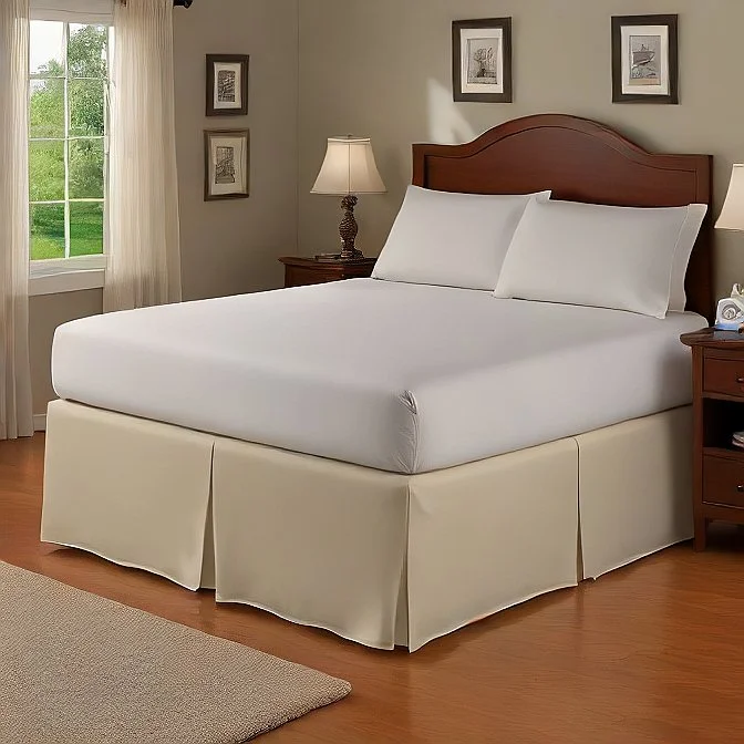 Cotton bed skirts for a soft and breathable look26" Inches Drop Bed Skirt Solid Ivory Egyptian Cotton 1000TC