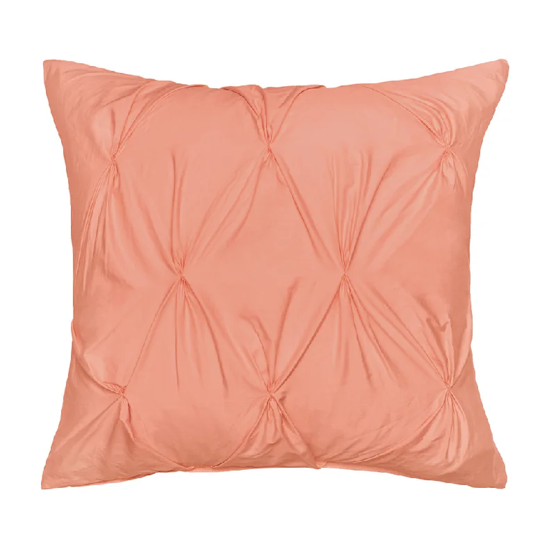 Plush Pillows for a Cozy BedThe Guava Pintuck Square Throw Pillow