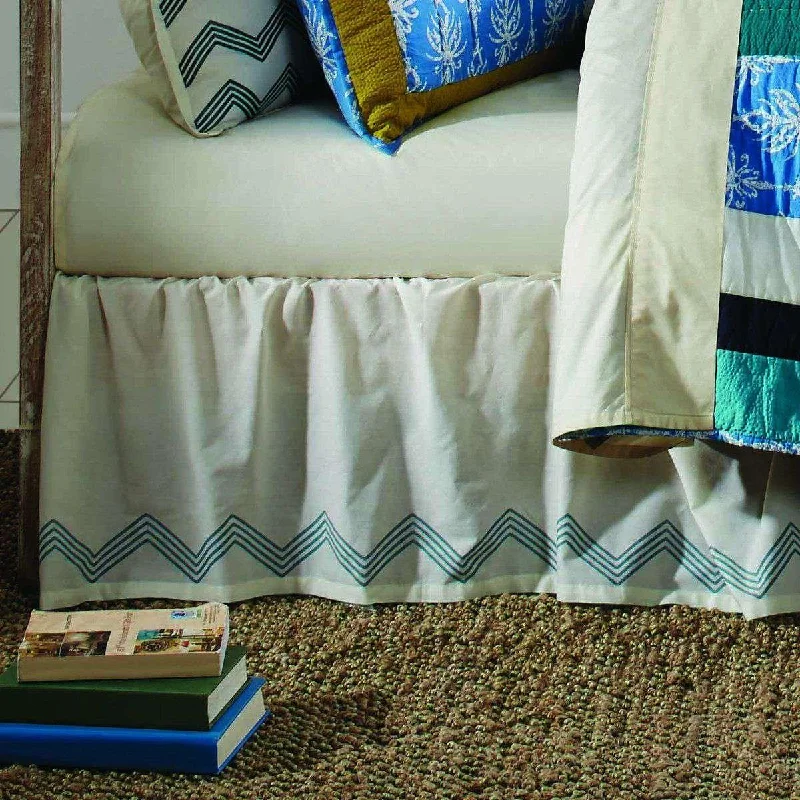 Bed skirts with a tie - back design for adjustabilityLaguna King Bed Skirt 78x80x16 VHC Brands Bed skirts with a tie - back design for adjustabilityLaguna King Bed Skirt 78x80x16 VHC Brands