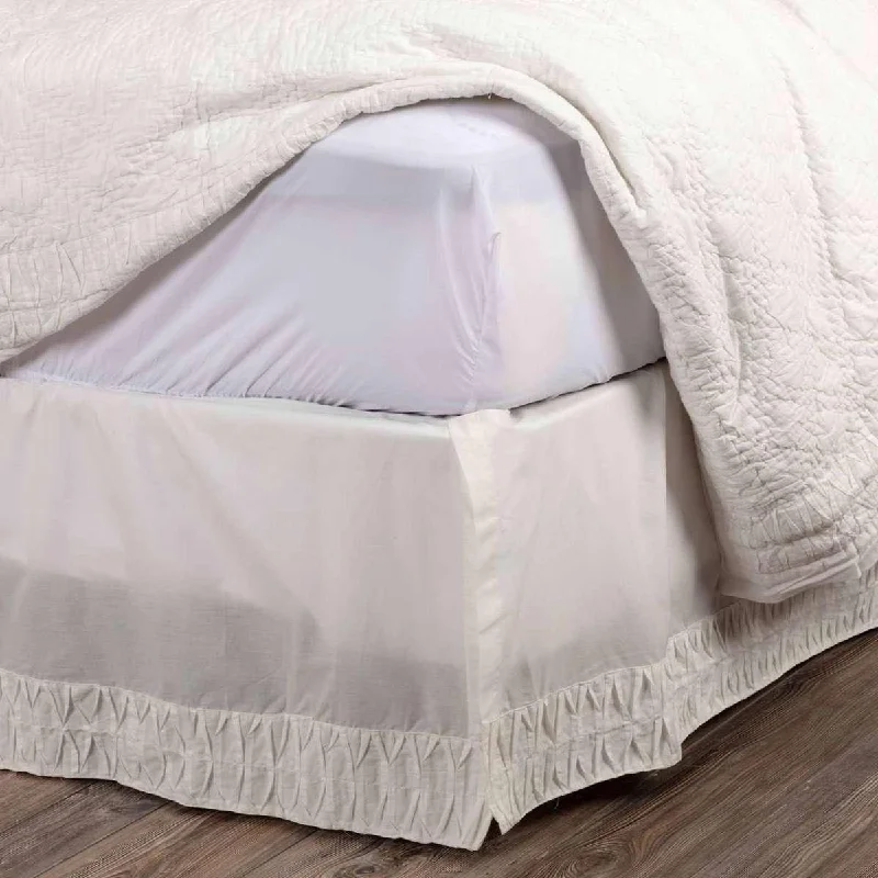 Bed skirts with a multi - colored patternAdelia White Bed Skirts VHC Brands