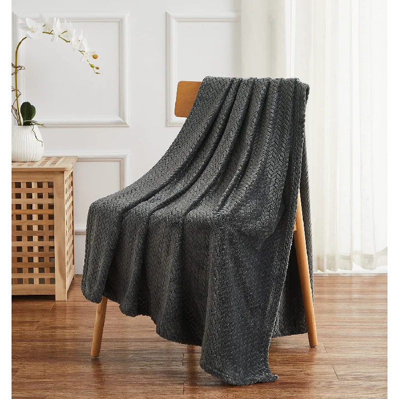 Moisture - wicking athletic performance blankets​Rayon from bamboo blankets for a silky and breathable feelHerringbone Ultra Soft Luxurious Textured Throw