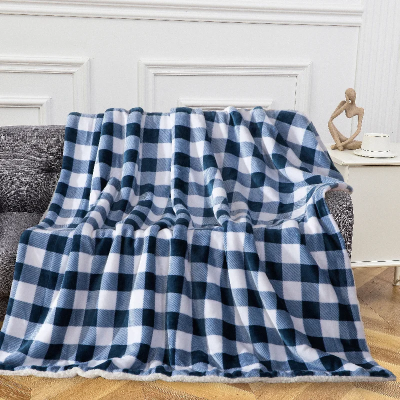 Super soft microfiber baby blankets​Alpaca wool blankets for a hypoallergenic and warm optionElegant Comfort Buffalo Plaid Flannel Fleece Sherpa Throw Blanket