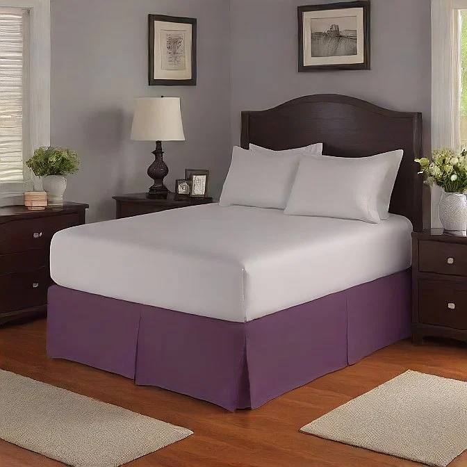 Bed skirts with a beach - themed print23" Inches Drop Bed Skirt Solid Plum Egyptian Cotton 1000TC