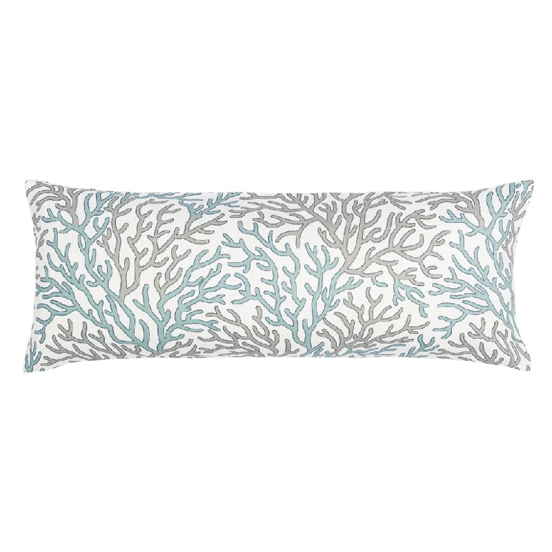 Down Alternative Pillows for Ethical ChoicesThe Sea Glass and Beige Reef Extra Long Lumbar Throw Pillow