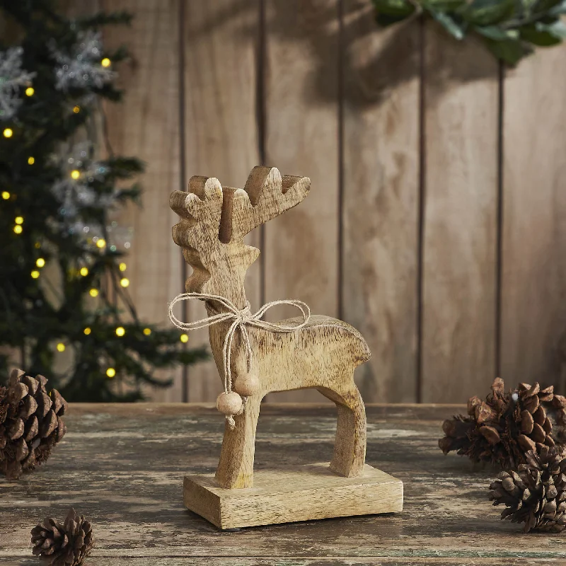 Bed skirts in bold colors for a statement - making lookReindeer Wooden Figurine 8x4.5x2.5