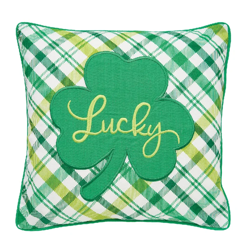 Velvet Pillows for a Touch of EleganceLucky Clover Plaid Applique Pillow