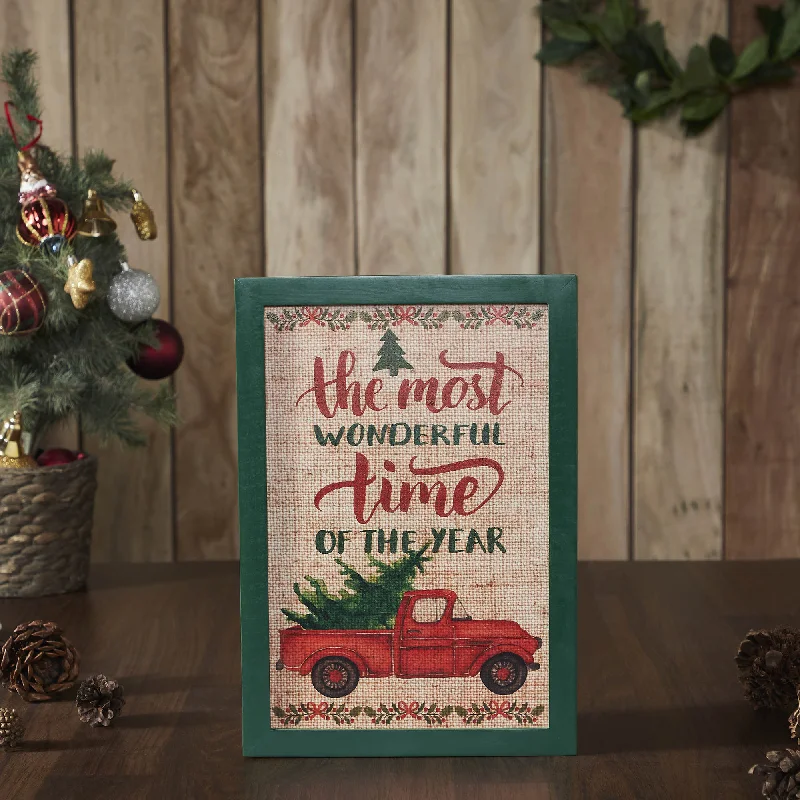 Bed skirts with a eco - friendly materialThe Most Wonderful Time Truck Burlap Wall Hanging Sign 13x9 Bed skirts with a eco - friendly materialThe Most Wonderful Time Truck Burlap Wall Hanging Sign 13x9