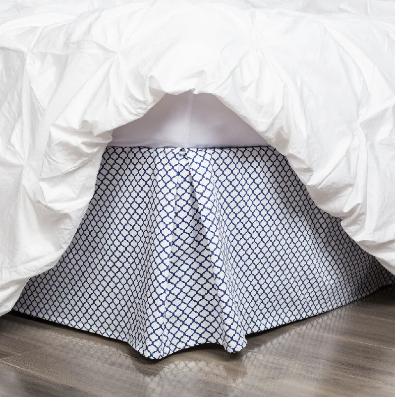 Bed skirts with a jacquard weave for a textured lookBlue Cloud Bed Skirt