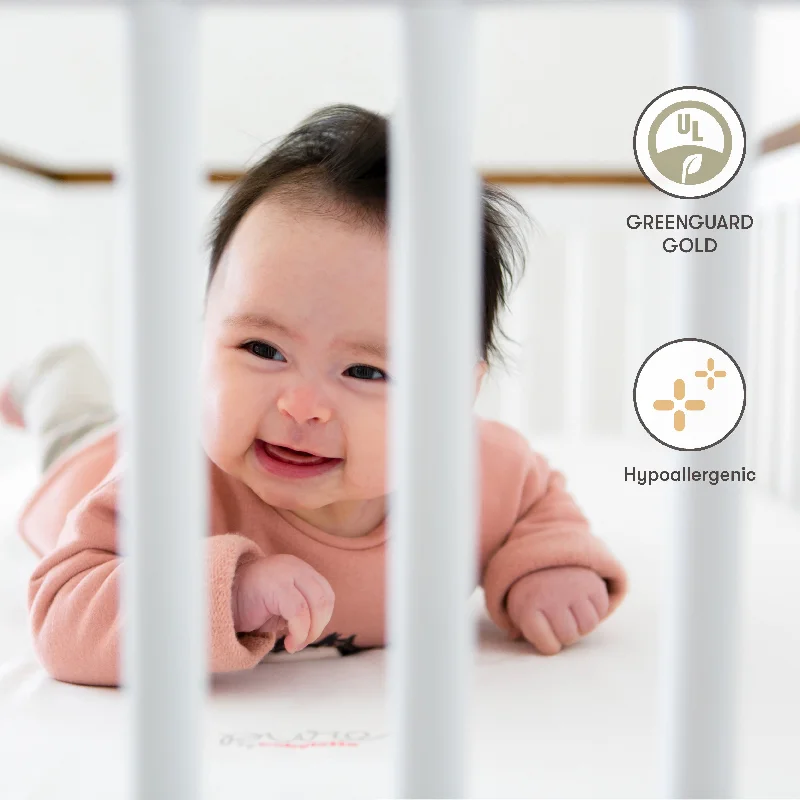 Queen - size mattresses for couples and standard bedroomsPure Core Mini Crib Mattress w/ Hybrid Quilted Waterproof Cover (Lightweight)