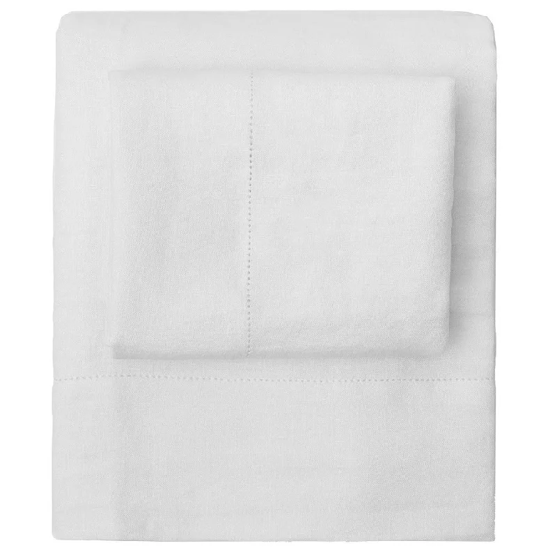 Flat Sheets with a High - Quality Finish for a Luxurious LookThe White Belgian Linen Sheets